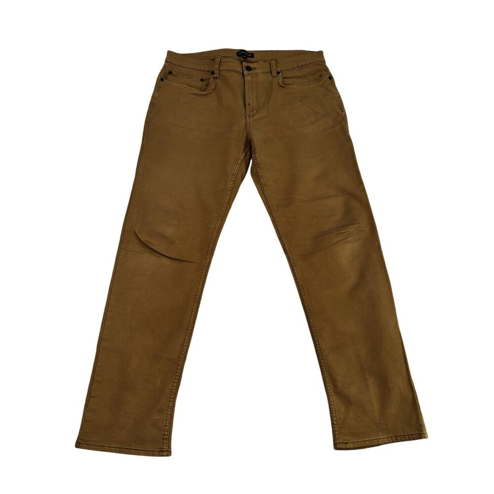 Banana Republic Mens Brown Straight Leg Pants 36x32 Cotton Blend Stretch